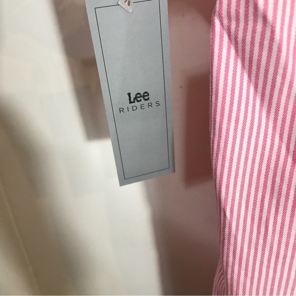 Lee Riders Pink Striped Button Up Sleeveless Blouse Tank Top 2XL - Picture 3 of 6